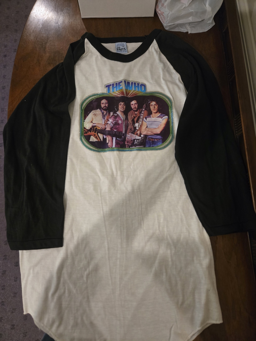 Vintage 1970s Mid Sleeve Tee Shirt Features The Who Size Medium